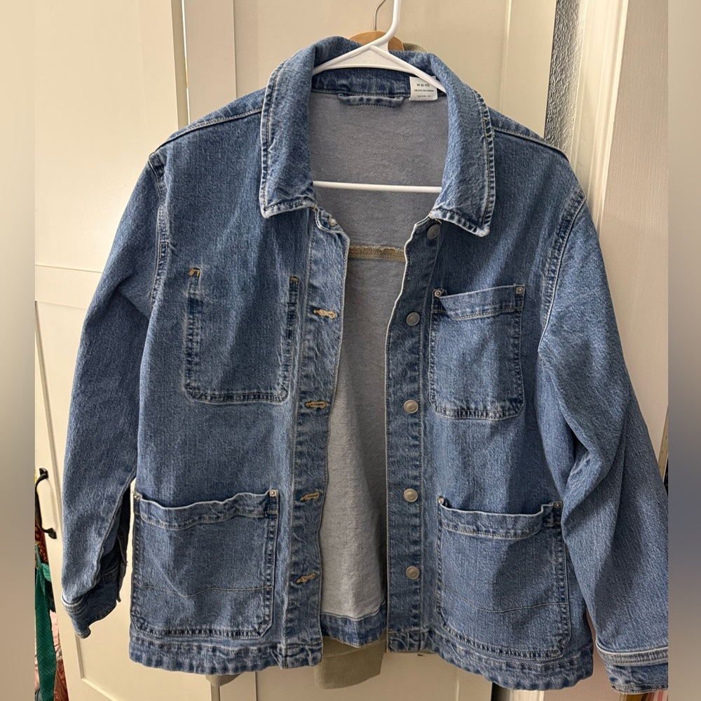 Time and Tru Medium Blue Denim Jacket with Patch Pockets